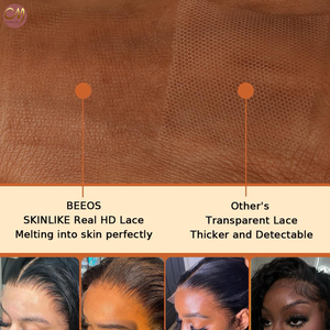 Peluca de Cabello Humano Virgen Brasileño con Ondas Naturales Color <span class=keywords><strong>Castaño</strong></span>, Peluca con Frente de Encaje Transparente para Mujer, Uso Diario y de Moda - Product Image 4