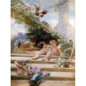 K. Makovsky ของชาวสวนกามเทพกระเบื้องสำเนียงจิตรกรรมฝาผนังห้องครัวผนังกันน้ำมันกระเด็นวอลล์เปเปอร์เซรามิก - Product Image 1