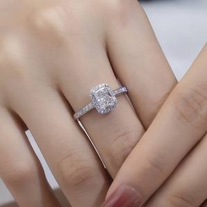 Anillo de compromiso de diamante cultivado en laboratorio de oro blanco de 14 quilates para mujer anillo de diamante de corte radiante joyería de moissanita de diamante certificado IGI - Product Image 4