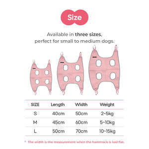 เปลตาข่ายสำหรับสัตว์เลี้ยง HEDYS ทำจากผ้าฝ้าย สำหรับสุนัข - สายรัดปรับระดับได้ น้ำหนักเบา สำหรับตัดแต่งเล็บและกำจัดขน - Product Image 5