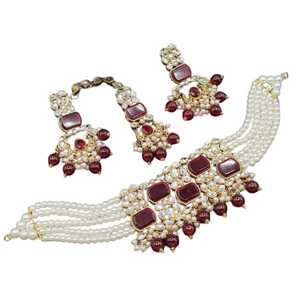 Lixin lujo 3 piezas conjunto de joyería fina letra en forma de O tres capas platino perla collar pendientes pulsera - Product Image 1