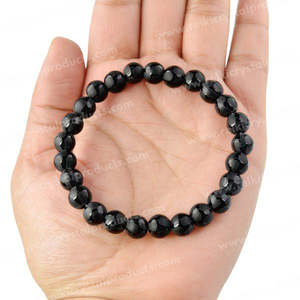 สร้อยข้อมือลูกปัดกลมขนาด 8 มม. ทำจากหินออนิกซ์สีดำธรรมชาติ เพื่อการปกป้อง ความแข็งแกร่ง ความมั่นใจ และพลังบวก ชาร์จพลังเรกิ - Product Image 2