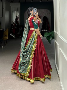 Latest Designer Pure Cotton Gamthi Printed Work Lehenga Choli by FabZone - Product Image 4