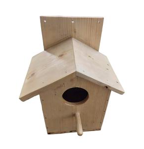 Maison d'oiseau fabriquée à la main en bois Nes mangeoire à oiseaux moineaux en bois massif nichoir mural Durable décoratif abri pour oiseaux - Product Image 1