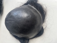 Prótesis Capilar de PU para Hombre, Peluca Ondulada de PU con Base Fina, Sistema Capilar de 100% de Densidad para Solución de Calvicie