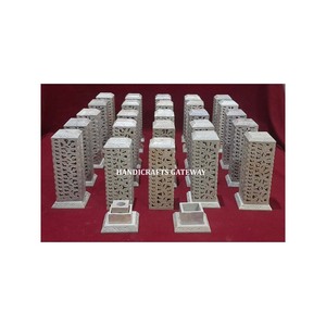 Tour d'encens en stéatite naturelle Belle sculpture Forme carrée Produit fait à la main Finition supérieure Brillant pour cadeau d'affaires - Product Image 1