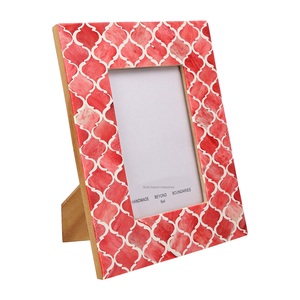 Stylish Photo <b>Frame</b> Blue & <b>White</b> Color Designer Print Bone Inlay Standing Home Decorative Resin <b>Picture</b> <b>Frame</b> - Product Image 5
