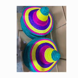 Multi Coloured Mexican Sombrero Palm <b>Straw</b> Beach <b>Hat</b> for <b>Men</b> Women Customize logo Made From Eco-friendly Seagrass in Vietnam - Product Image 6