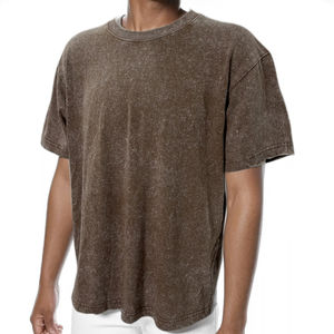 New Style <b>Men's</b> Oversized Acid Wash T-<b>Shirts</b> <b>Thermal</b> Solid Color Heavy Duty Knitted Blank Fitness Best Design on Sale - Product Image 2