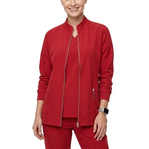 Chaqueta Médica Personalizable con Cremallera para Mujer, Multibolsillos, Ranura para Tijeras y Bolígrafos, Dobladillo Ventilado, Prenda Exterior, Venta al por Mayor de Chaquetas Médicas - Product Image 1