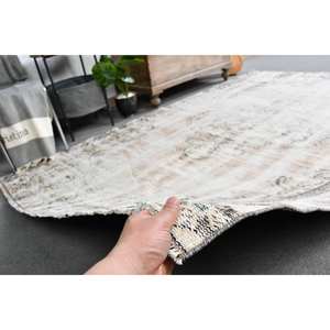 Alfombra de látex de lana de pelo medio ecológica turca clásica Vintage Beige 5,4X8,6 pies área grande Rectangular Patchwork abstracto - Product Image 1