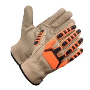 ถุงมือนิรภัยหนังวัวเกรดพรีเมี่ยม, ถุงมือนิรภัยผ้าฝ้ายเสริมประสิทธิภาพสูงมีความยืดหยุ่นอุปกรณ์ป้องกันมือส่วนบุคคล - Product Image 1