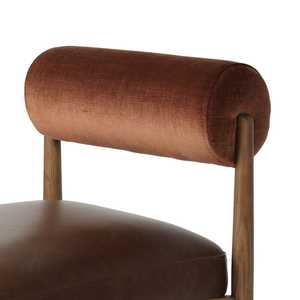 Modern Wooden Bar Chair With <b>Leather</b> Cushion Indoor Cafe Dining Chair Solid Wood Restaurant Hotel Seating Furniture - Product Image 5