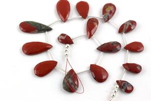 Collier de bijoux de mode faits à la main avec des pierres précieuses de jaspe rouge naturel de 11 pouces en forme de poire 8x15-11x29 MM cadeau mignon pour les femmes - Product Image 3