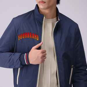 Veste de baseball universitaire classique à col montant pour homme, modèle 2025, bleu, avec bande en cuir blanc, chauffante à l'avant, pour l'hiver - Product Image 3