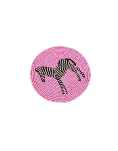 Luxury Zebra Print Beaded Embroidery Coasters Color Black and White Beaded <b>Round</b> <b>Place</b> <b>Mats</b> Set by glowin fashion - Product Image 1
