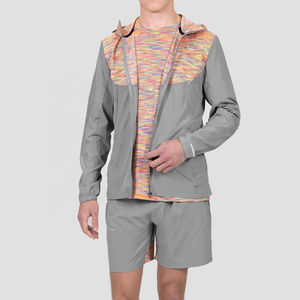 Chaquetas cortavientos ligeras y personalizadas con cremallera para hombre, chaqueta impermeable con cremallera cuadrada cortada y cosida de camuflaje de nailon, tarifa al por mayor - Product Image 5