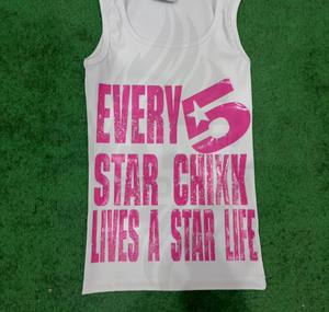 Camiseta sin Mangas de Verano para Mujer al por Mayor, de Algodón Blanco Acanalado, Informal, Regular, con Impresión por Transferencia de Calor y Absorción de Humedad - Product Image 5