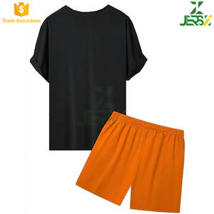 Conjunto de Verano para Hombre, Talla Grande, Estilo Urbano, Moderno, Camiseta de Manga Corta con Cuello Redondo y Pantalones Cortos Casuales a Juego, Transpirable - Product Image 5