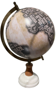 Nautical Style World <b>Globe</b> for Home Office or College Use Shiny Metal and Wooden Base for Geography Lessons <b>Desk</b> <b>Globe</b> - Product Image 4