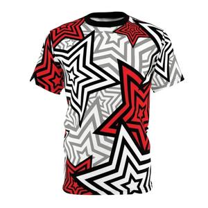 T-shirt en coton pur imprimé, col rond, manches courtes, fil épais, trois aiguilles, demi-manches - Product Image 2