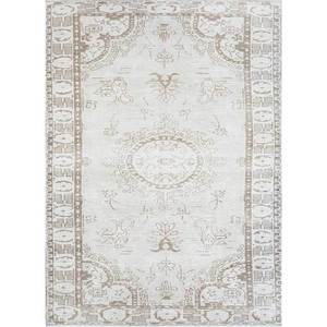 พรมขนสัตว์ถักมือสีน้ำตาลเบจวินเทจ รุ่น Pae-1267 ลายเหรียญรูปสี่เหลี่ยมผืนผ้า สำหรับตกแต่งบ้าน ห้องนั่งเล่น ห้องโถง ห้องวัยรุ่น - Product Image 1