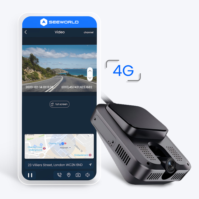 Integrated Fleet Telematics 4G Front-Facing Car GPS Dash Cam with Sim Card Live GPS Route Monitoring Memory