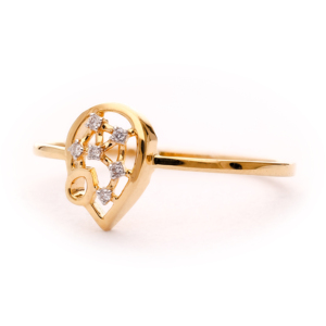Anillo de Compromiso de Oro Abstracto con Diseño Hueco Inspirado en Diseñadores de Lujo - Product Image 4