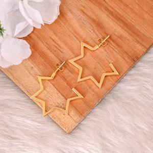 Wholesale Lot 25 Pairs Trendy Star Shape Stud Earring Handmade <b>Brass</b> Gold Plating for Women's Parties Weddings Anniversaries - Product Image 2