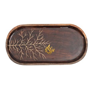 Bandeja de servicio de madera decorativa de la mejor calidad de diseño único, bandeja decorativa para fiestas de bodas y hoteles en casa, gran oferta - Product Image 3