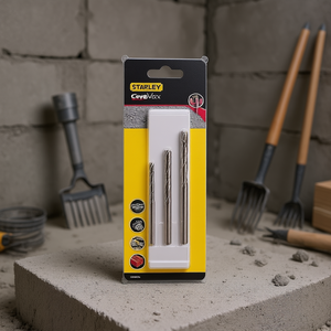 Jeu de 3 forets Stanley pour béton et granit avec tige triangulaire, forets pour maçonnerie et béton - Product Image 3