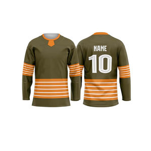 Jersey de Hockey sobre Hielo Personalizado OEM 100% Poliéster, Impresión Digital, Talla Grande, Transpirable, para Entrenamiento Deportivo al Aire Libre - Product Image 3