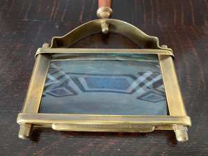 Loupe en laiton et bois nautique avec lentille rectangulaire, loupe vintage unique, cadeau - Product Image 4