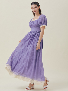 Robe d'été décontractée en lin pour femmes, dos nu solide sans manches, Service OEM pour la vente en gros, robes décontractées pour femmes - Product Image 4