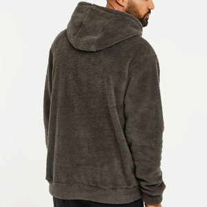 2025 New Arrival Winter Heavyweight Polar Fleece 450gsm Plain Baggy Plus Size <b>Men</b> Pullover Oversize <b>Sherpa</b> <b>Hoodies</b> For Unisex - Product Image 2