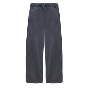 Pantalon décontracté pour femme, taille haute, jambes larges, élégant, confortable, respirant, tissé, 100% coton, longueur mi-longue, coupe régulière - Product Image 1