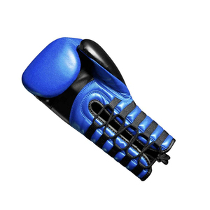 Guantes de Boxeo de Cuero PU Azul con Cierre de Velcro para Adultos, Equipo de Boxeo - Product Image 3