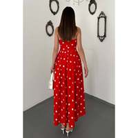 Robe plissée à pois rouges pour femme Elisa Fashion