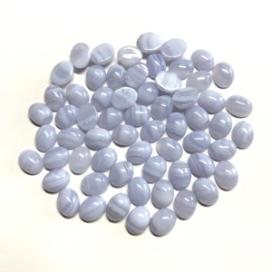 Gemas Vivaaz grado AAA 5x7mm ágata de encaje azul Natural IGI certificado cabujón suelto ovalado liso piedras preciosas semipreciosas calibradas - Product Image 4