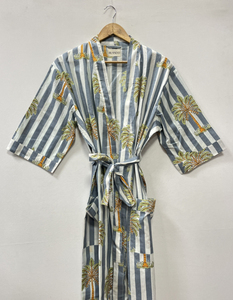 <b>Lightweight</b> Soft Thermal Robe Pure Cotton Kimono <b>Dressing</b> <b>Gown</b> for Women Summer/Winter Night Bathrobe Sustainable for - Product Image 3