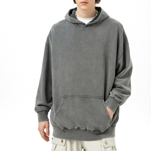 เสื้อมีฮู้ดสะพายไหล่สำหรับผู้ชาย, สินค้ามาใหม่เสื้อฮู้ดผ้าฝ้าย100% ดรอปไหล่สไตล์ไม่เหมือนใครดีไซน์ระบายอากาศได้สำหรับการใช้งานกลางแจ้งในฤดูหนาว - Product Image 4