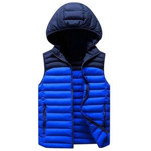 Gilets matelassés patchwork pour hommes, vestes d'hiver d'extérieur à capuche zippée, gilets matelassés américains classés 2026, gilets matelassés à vendre - Product Image 1