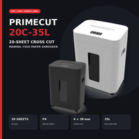 Déchiqueteuse de papier à découpe croisée P4 50 dB avec logo personnalisé et bac extractible de 35 L