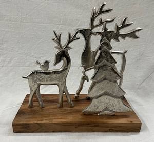 Ornements d'arbre de Noël en aluminium de haute qualité avec articles en métal de base en bois pour les décorations de Noël festives - Product Image 3