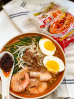 Fideos Instantáneos de Camarones Penang Ah Lai, Hechos en Malasia, Sabor Penang (100g X 4 Paquetes X 12 Bolsas)