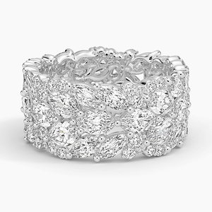 Exquis 925 argent large bande déclaration bague Marquise Moissanite diamant Floral feuille Design femmes mariage anniversaire cadeau - Product Image 2