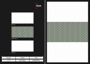 Carreaux muraux en céramique Design Harmony 300x600mm pour salle de bain et cuisine, finition brillante mate, texture effet sucre, design mural intérieur luxueux - Product Image 4