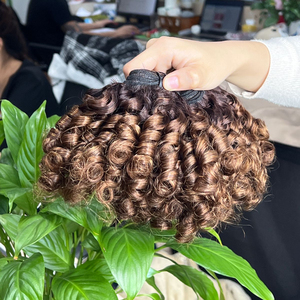 ผมลอนแบบชาวเวียดนามและชาวพม่าทำจากผมจริงผมคนทำผมแท้สองชั้นขายส่ง - Product Image 1