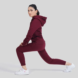 Custom <b>Women</b> Tracksuit Sweatsuit Set Burgundy Distressed Embroidery Tracksuit Hoodie <b>Leisure</b> Sports <b>Suits</b> Track <b>Suit</b> in Sport - Product Image 6