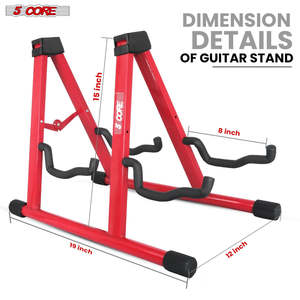 Support de guitare double à 5 cœurs en forme de A avec bras en mousse pour guitares acoustiques, électriques, basses, ukulélés et banjos - Product Image 6